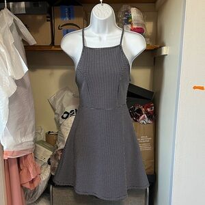 Forever 21 Black and White Houndstooth Skater Mini Dress